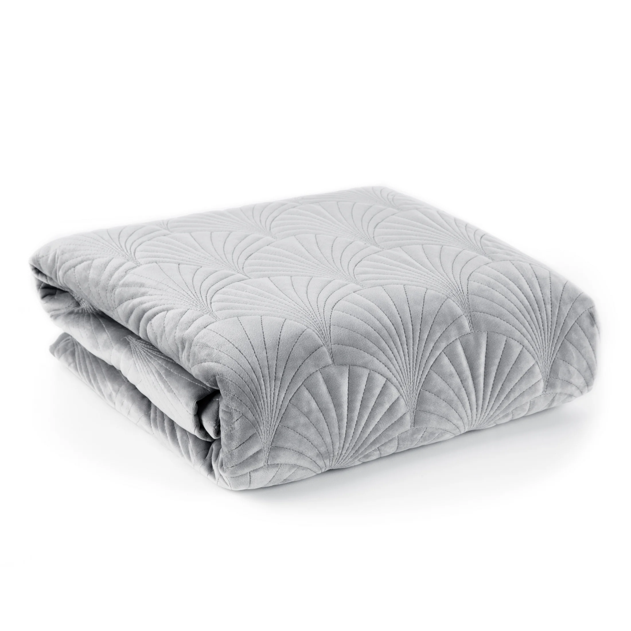 Narzuta na łóżko RIA 2 z matowego welwetu pikowana w łuskę Eurofirany