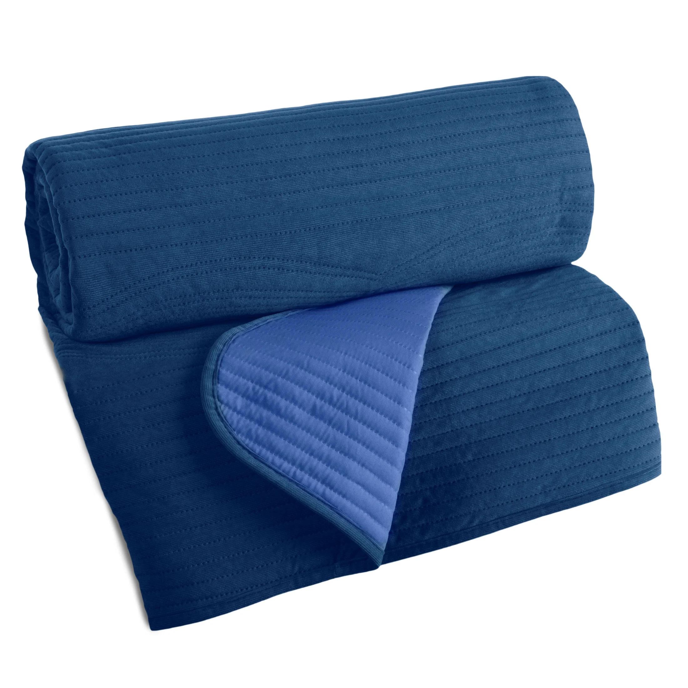 Narzuta welwetowa granatowa 170x210 cm pikowana metodą hot press - VELVET2 Eurofiran