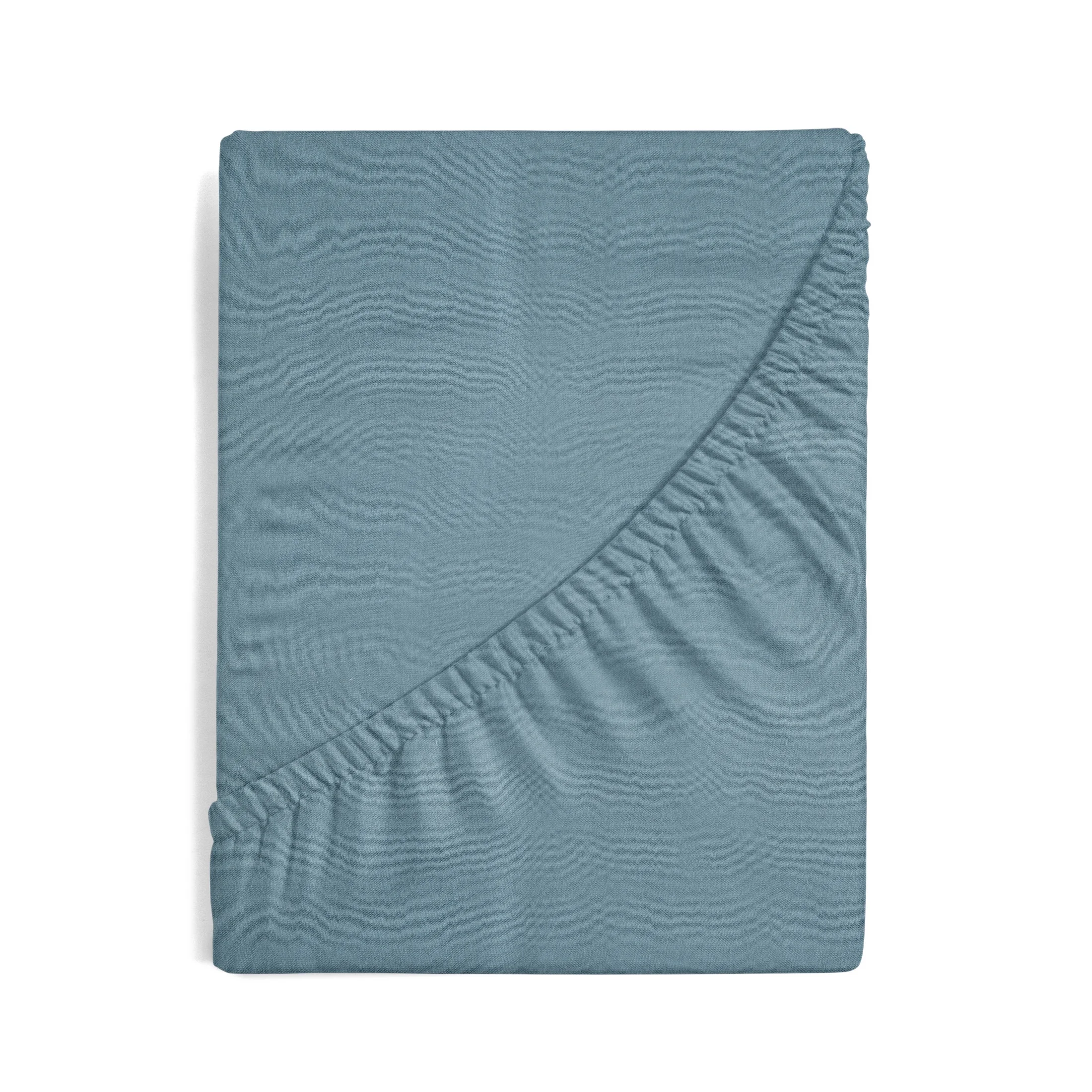 Prześcieradło jersey z gumką 180x200 cm z bawełny kolor niebieski 125 g/m2 Design 91 Eurofirany