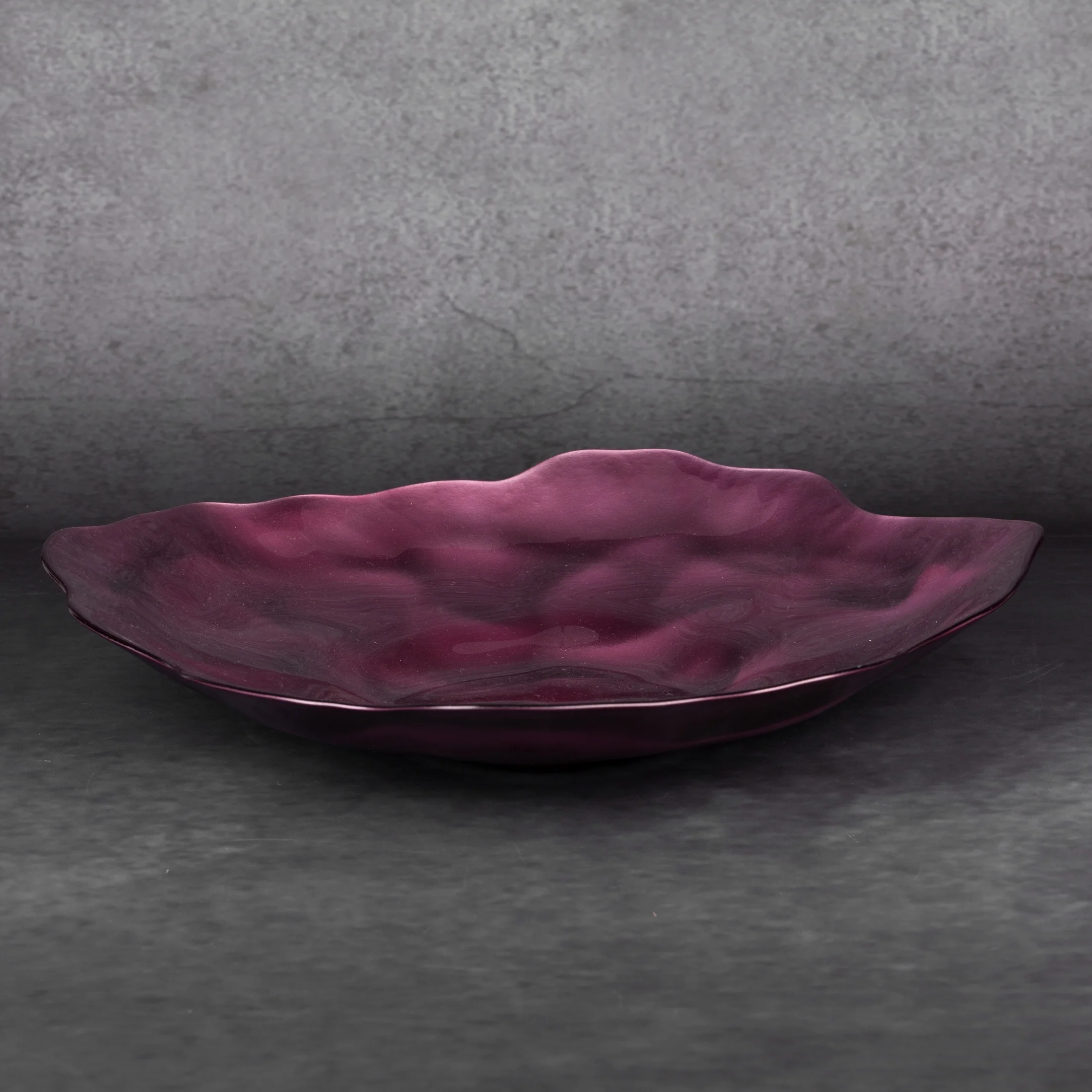 NIKOL patera ze szkła artystycznego burgundowa 40x5 cm Eurofirany