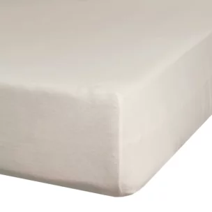 Prześcieradło gładkie z gumką 220x200 cm z satyny bawełnianej kolor beżowy 125 g/m2 NOVA 3 Eurofirany