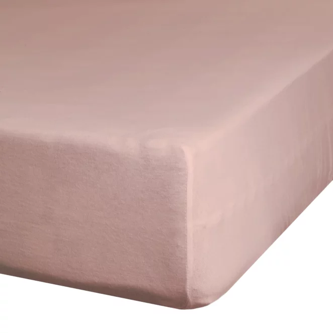 Prześcieradło gładkie z gumką 160x200 cm z satyny bawełnianej kolor pudrowy róż 125 g/m2 NOVA 3 Eurofirany
