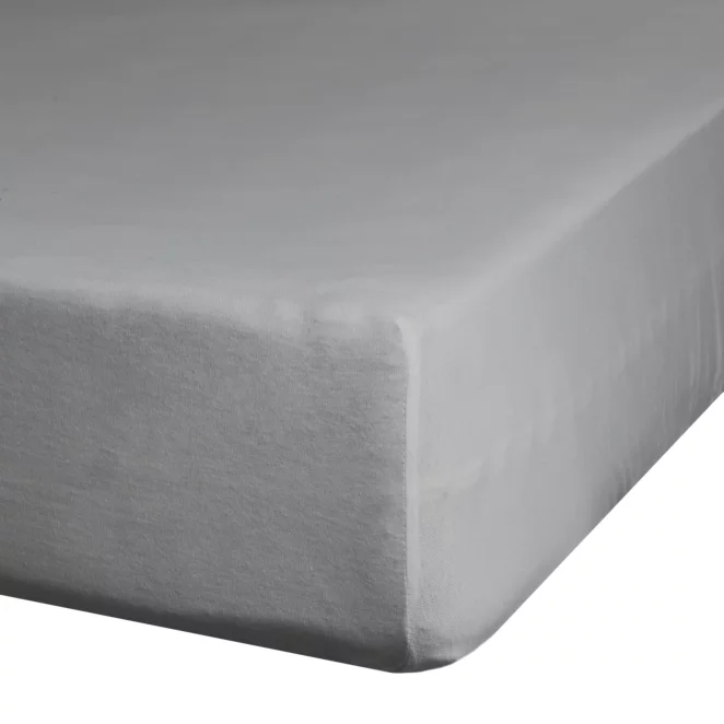 Prześcieradło gładkie z gumką 180x200 cm z satyny bawełnianej kolor stalowy 125 g/m2 NOVA 3 Eurofirany