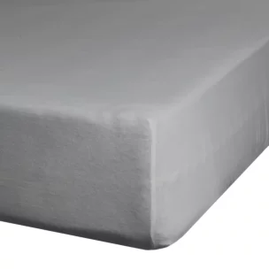 Prześcieradło gładkie z gumką 220x200 cm z satyny bawełnianej kolor stalowy 125 g/m2 NOVA 3 Eurofirany