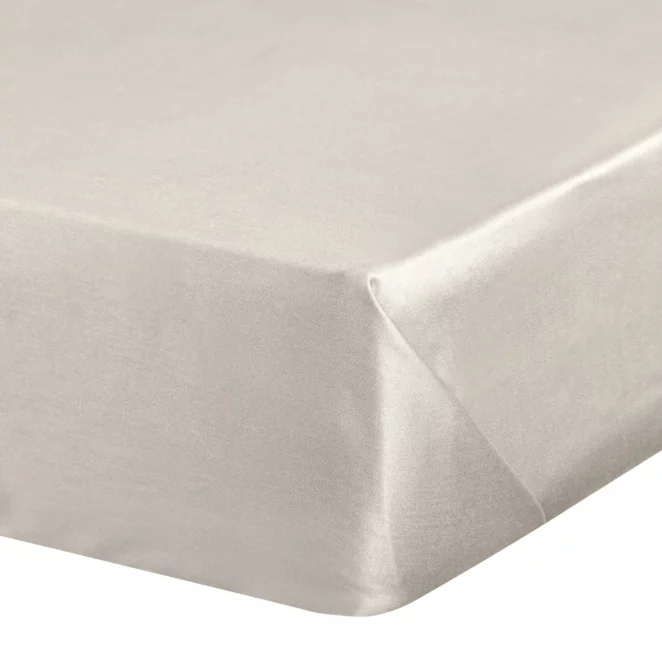 Prześcieradło gładkie bez gumki 220x210 cm z satyny bawełnianej kolor beżowy 125 g/m2 NOVA Eurofirany