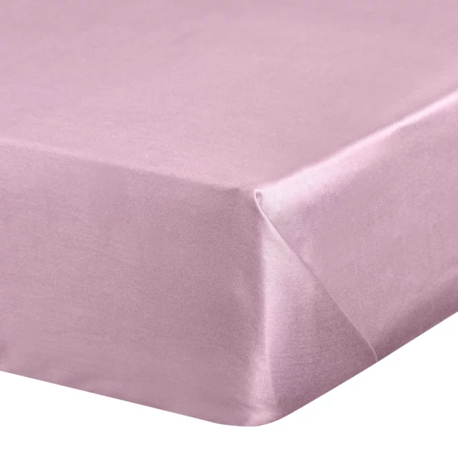 Prześcieradło gładkie bez gumki 180x210 cm z satyny bawełnianej kolor różowy 125 g/m2 NOVA Eurofirany
