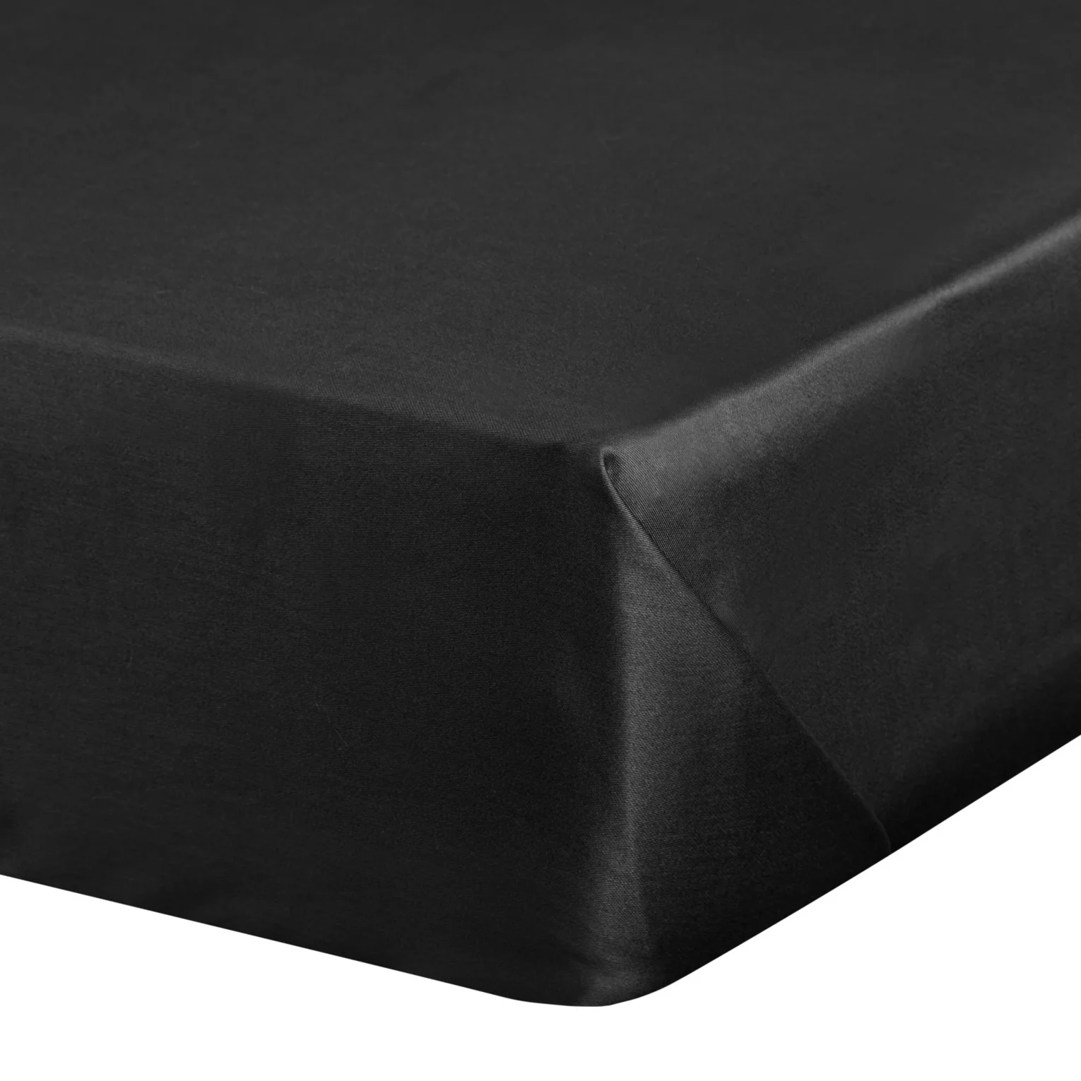 Prześcieradło gładkie bez gumki 160x210 cm z satyny bawełnianej kolor czarny 125 g/m2 NOVA Eurofirany