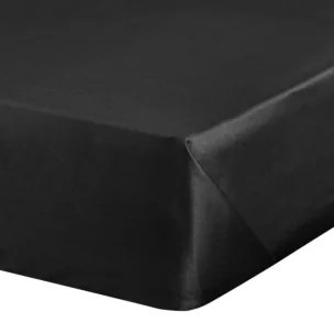 Prześcieradło gładkie bez gumki 160x210 cm z satyny bawełnianej kolor czarny 125 g/m2 NOVA Eurofirany