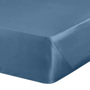 Prześcieradło gładkie bez gumki 160x210 cm z satyny bawełnianej kolor ciemnoniebieski 125 g/m2 NOVA Eurofirany