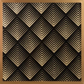Obraz geometryczny czarny ze złotym błyszczącym nadrukiem w złotej ramie 53x53 cm VICTORIA 2 LIMITED COLLECTION