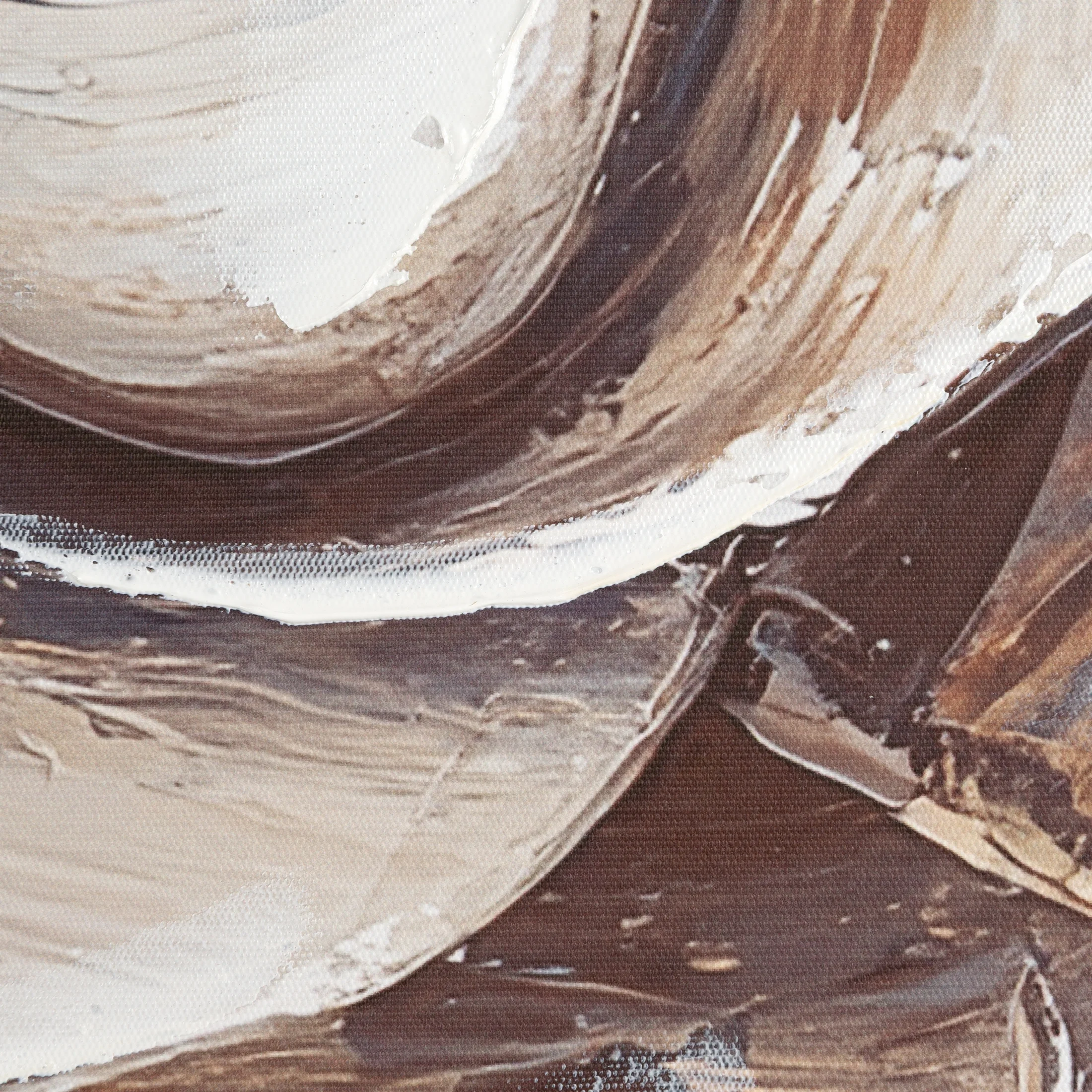 Obraz kremowo-beżowy ręcznie malowany na płótnie z motywem inspirowaną naturą 60x90 cm Eurofirany