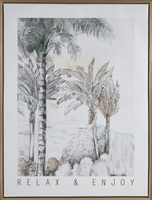 Obraz pejzaż szaro, beżowy nadruk na płótnie wykończony ramą 45x60 cm