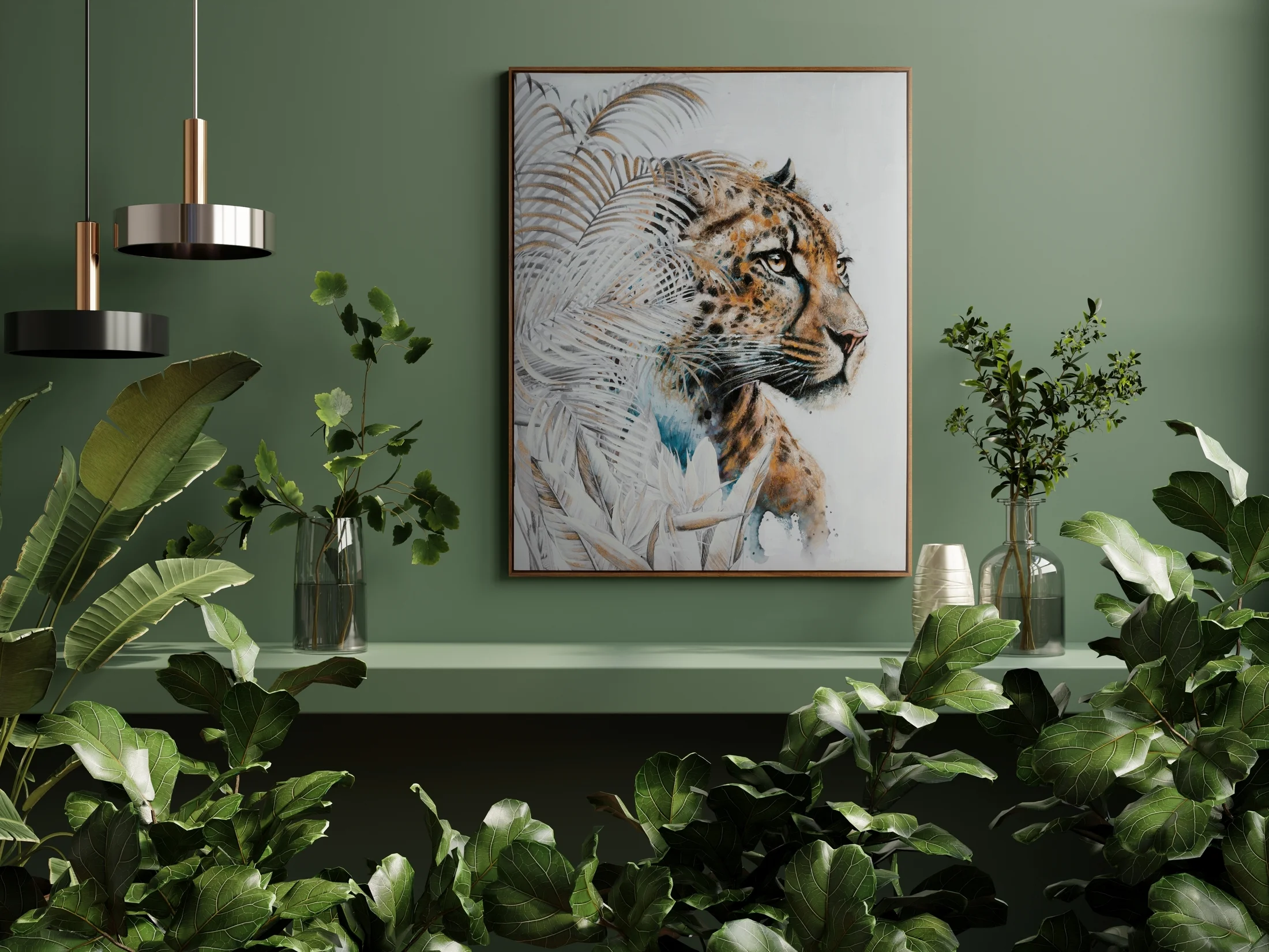 Obraz zwierzęcy beżowo, brązowy malowany ręcznie na płótnie, oprawiony w ramę 80x100 cm Eurofirany