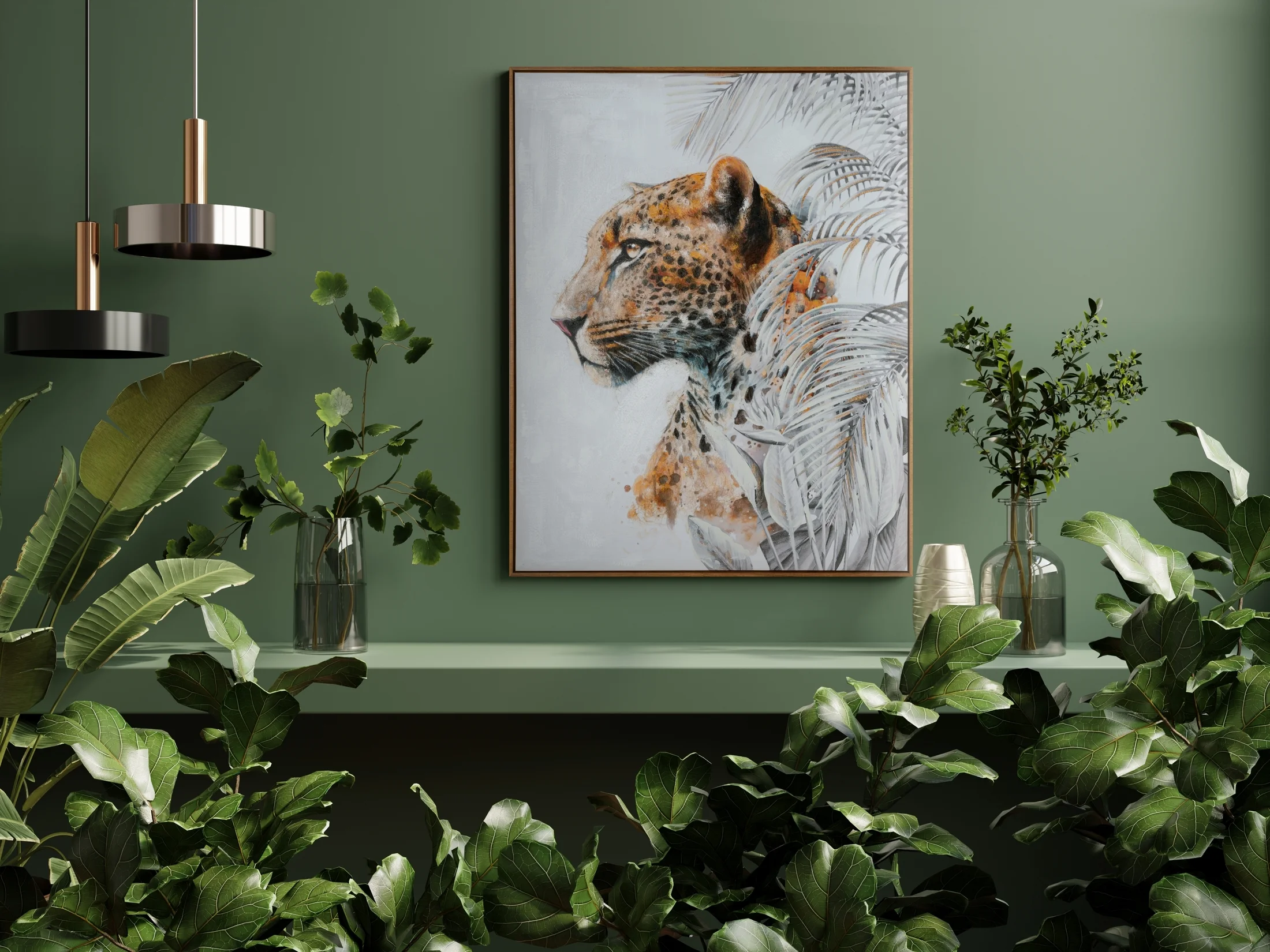 Obraz zwierzęcy beżowo, brązowy ręcznie malowany na płótnie, oprawiony w ramę 80x100 cm Eurofirany