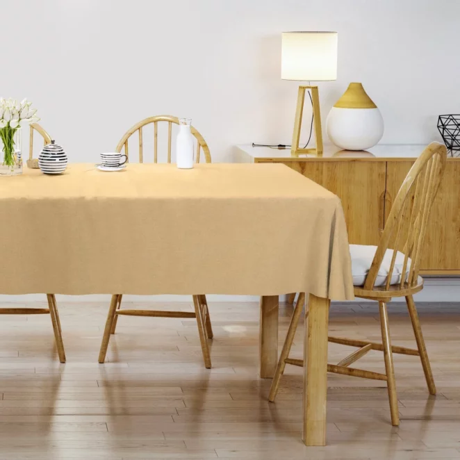 Obrus na wymiar ENYA złoty z miękkiej półmatowej tkaniny welwetowej