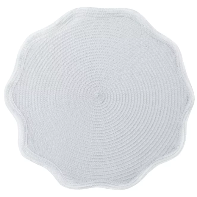 Podkładka okrągła na stół biała średnica 38 cm OTELLO pleciona podkładka