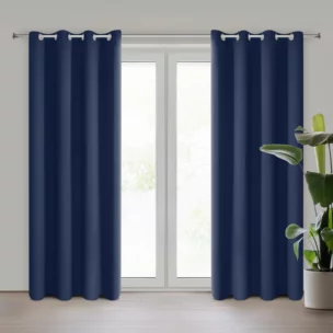 Zasłona granatowa z gładkiej tkaniny zaciemniającej typu blackout 135x250 przelotka PARISA Design 91 Eurofirany