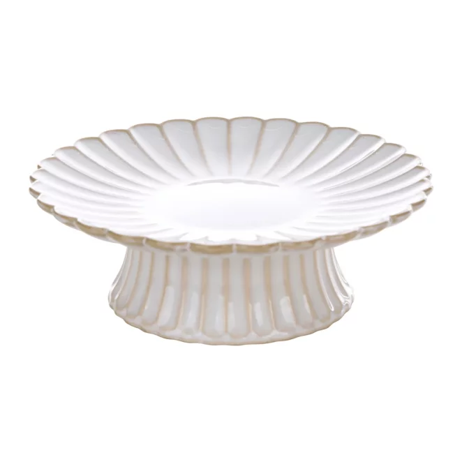 Patera ceramiczna dekoracyjna kremowo-beżowa z przecieranym wzorem w stylu eko średnica 18x6 cm AVRIL Eurofirany