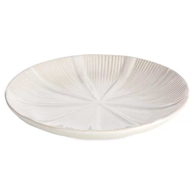 Patera ceramiczna dekoracyjna kremowa z wytłaczanym wzorem średnica 30x4 cm GARET Eurofirany
