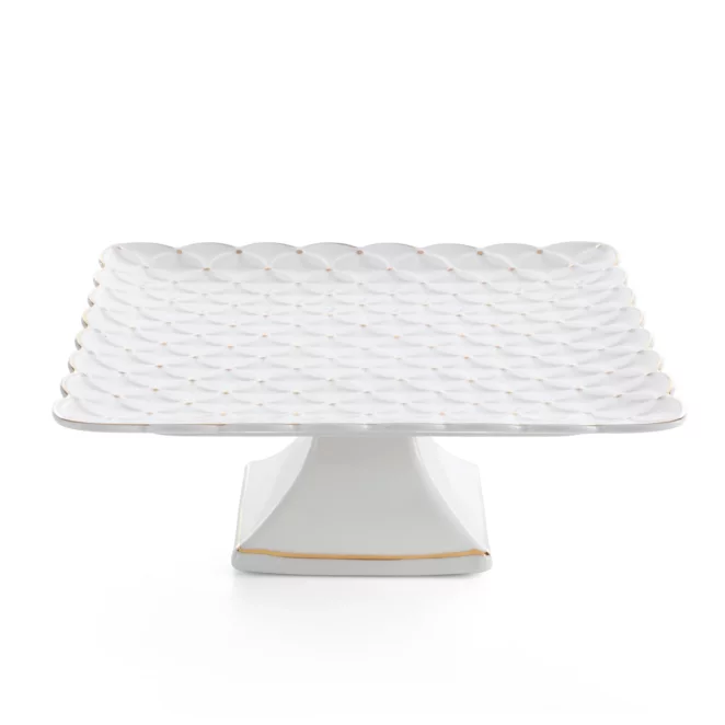 Patera ceramiczna dekoracyjna kremowa z złotymi akcentami 27x27x10 cm BELIA Eurofirany