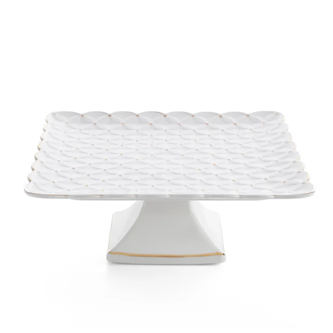 Patera ceramiczna dekoracyjna kremowa z złotymi akcentami 27x27x10 cm BELIA Eurofirany
