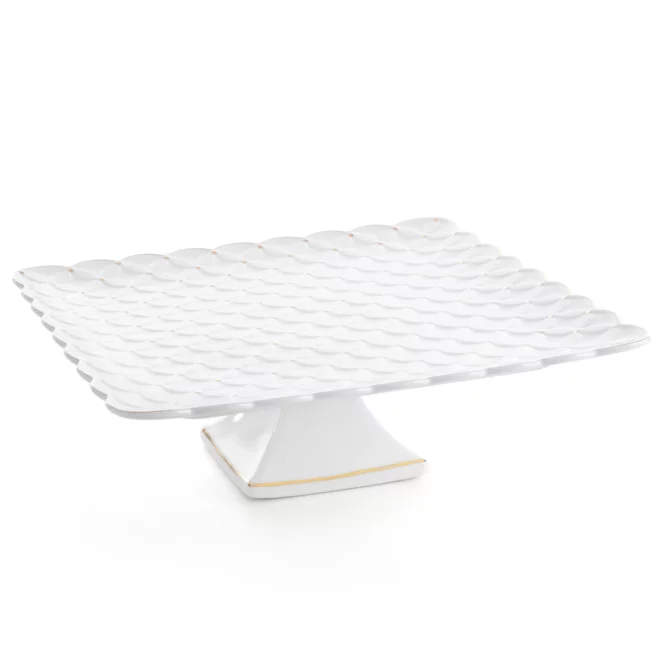 Patera ceramiczna dekoracyjna kremowa z złotymi akcentami 32x32x10 cm BELIA Eurofirany
