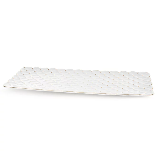 Patera ceramiczna dekoracyjna kremowo-złota 40x15x2 cm BELIA Eurofirany