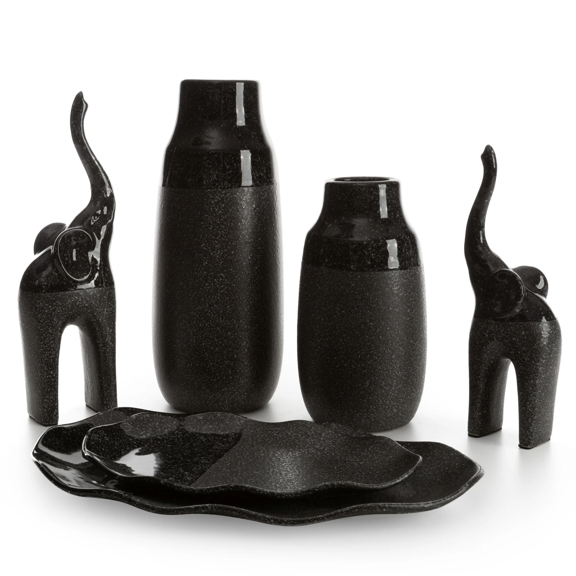 Patera ceramiczna dekoracyjna stalowa 31x20x4 cm MANDI Eurofirany