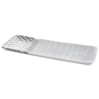Patera ceramiczna srebrna dekoracyjna  z dodatkiem cyrkoni 39x13x3 cm SOLEN  Eurofirany