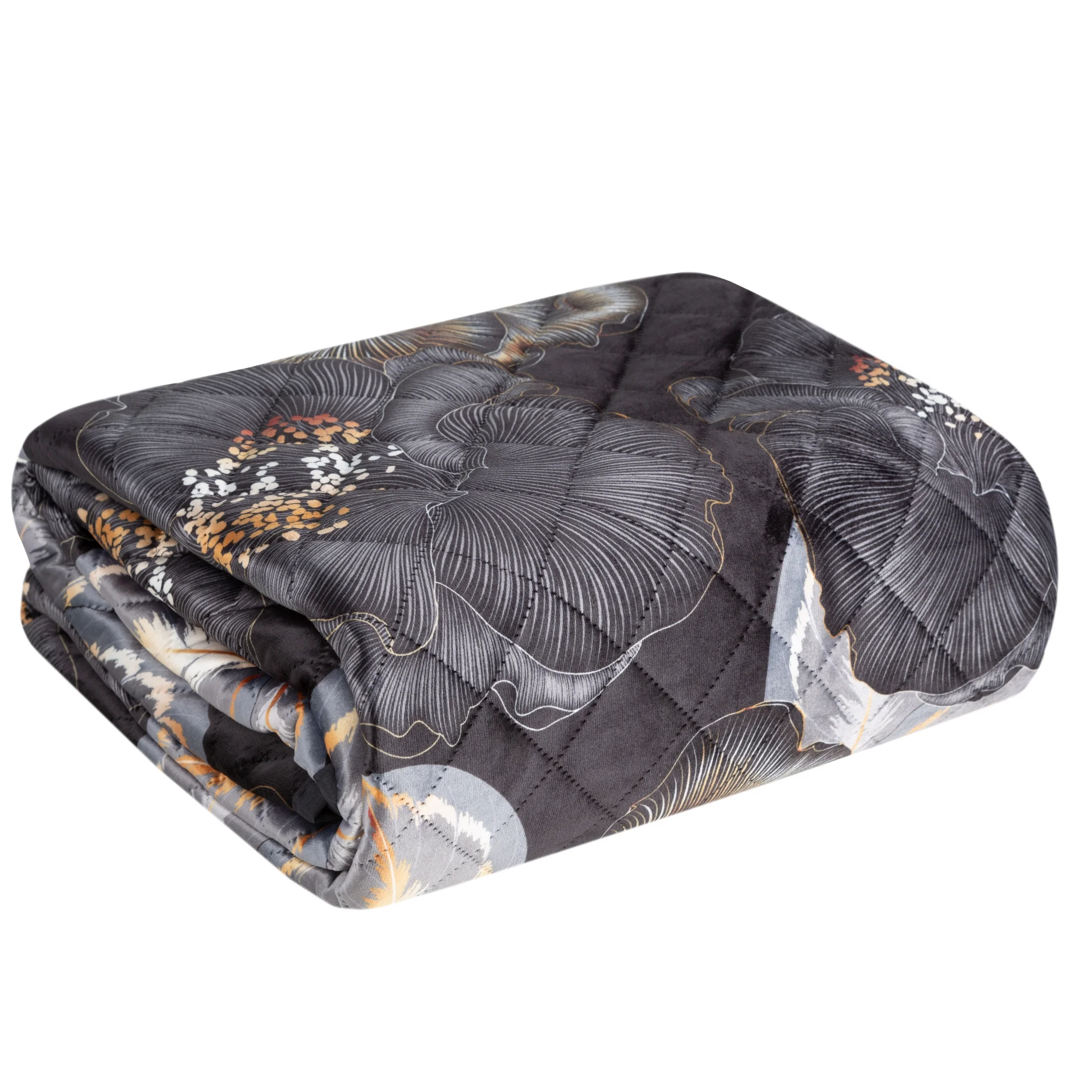 PEONIA 2 narzuta z matowego welwetu z kwiatowym wzorem Limited Collection Eurofirany