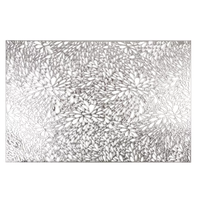 Podkładka na stół srebrna 30 x 45 cm MELANIE z ażurowym wzorem