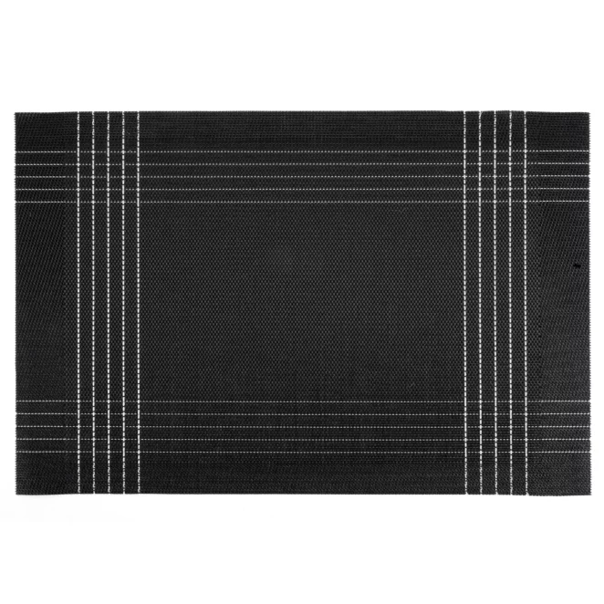 Podkładka na stół czarno, złota 30x45 cm KARA zdobiona w subtelna kratkę Eurofirany