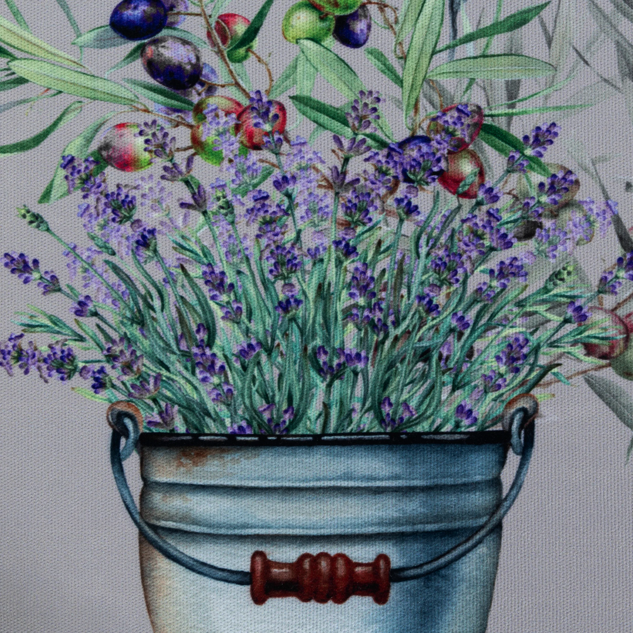 Podkładka na stół jasnoszaro, fioletowa 33x33 cm SUMMER 1 z nadrukowanym motywem bukietu lawend