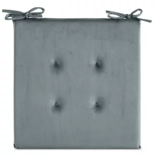 Poduszka na krzesło 40 x 40 x 3 cm welwetowa morska z ozdobnym pikowaniem i praktycznymi troczkami GAJA Eurofirany