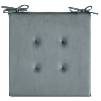 Poduszka na krzesło 40 x 40 x 3 cm welwetowa morska z ozdobnym pikowaniem i praktycznymi troczkami GAJA Eurofirany
