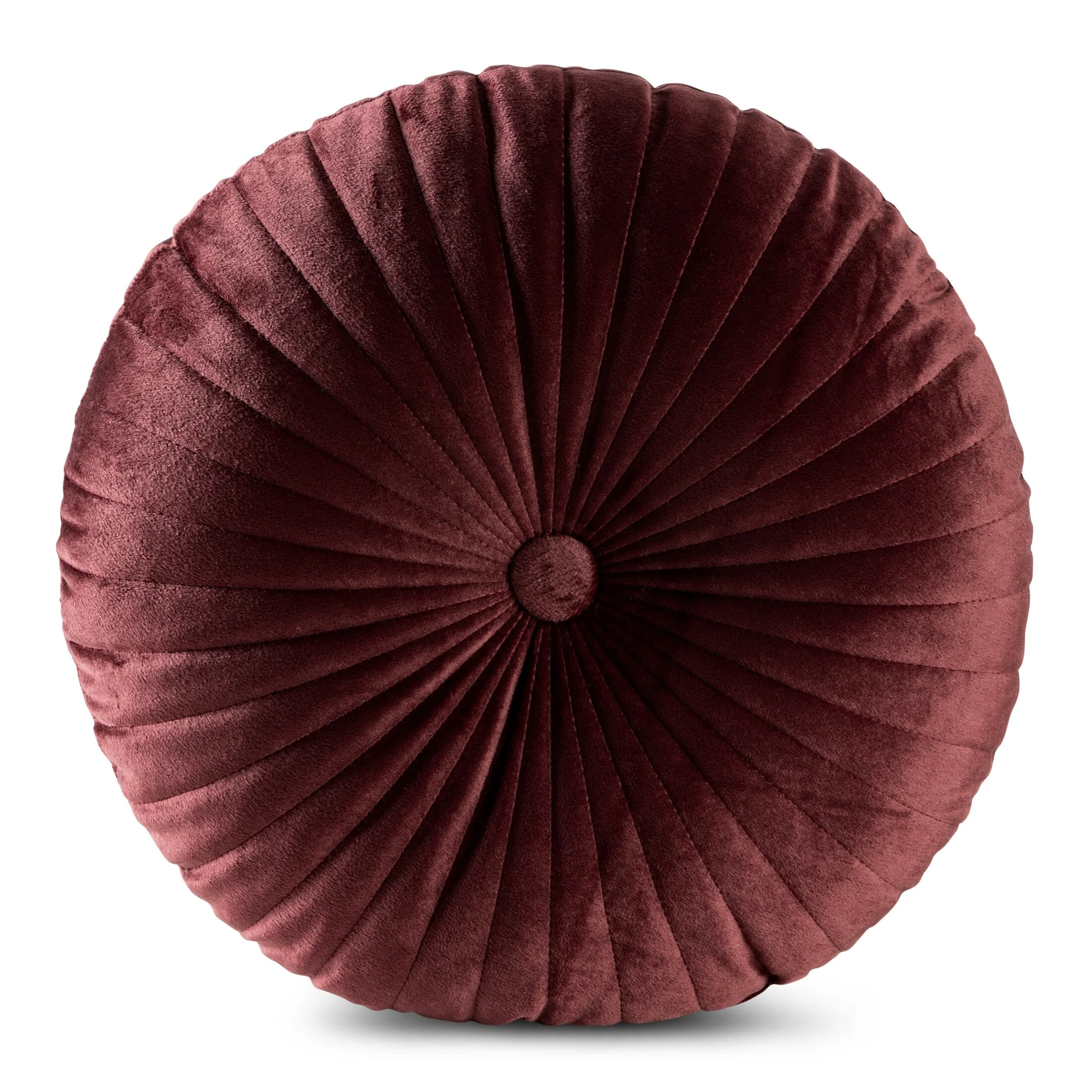 Poduszka okrągła średnica 40 cm welwetowa bordowa pikowana VELVET 68 Eurofirany