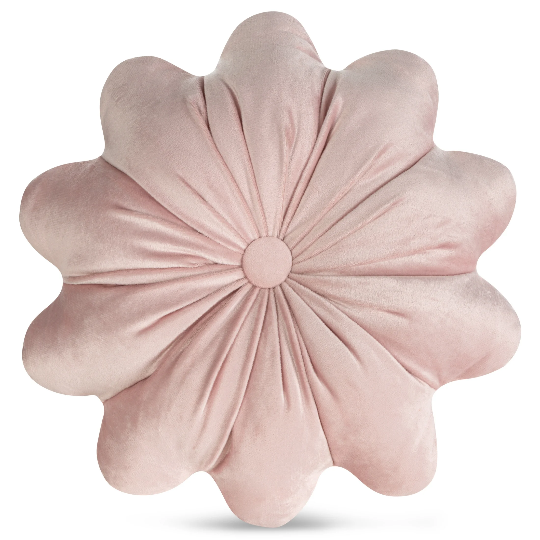 Poduszka w kształcie kwiatka o średnicy 40 cm welwetowa pudrowa FLORES 5 Eurofirany