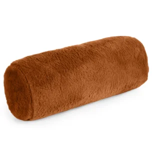 Poduszka wałek 15x45 cm ceglasta z miękkiej futrzanej tkaniny  NINA Eurofirany