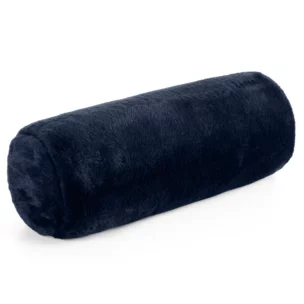 Poduszka wałek 15x45 cm granatowa z miękkiej futrzanej tkaniny  NINA Eurofirany