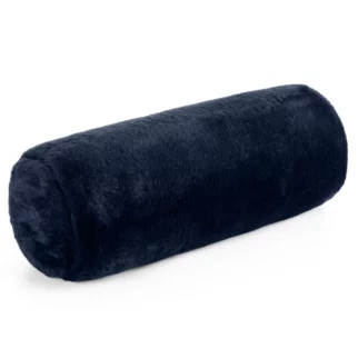 Poduszka wałek 15x45 cm granatowa z miękkiej futrzanej tkaniny  NINA Eurofirany