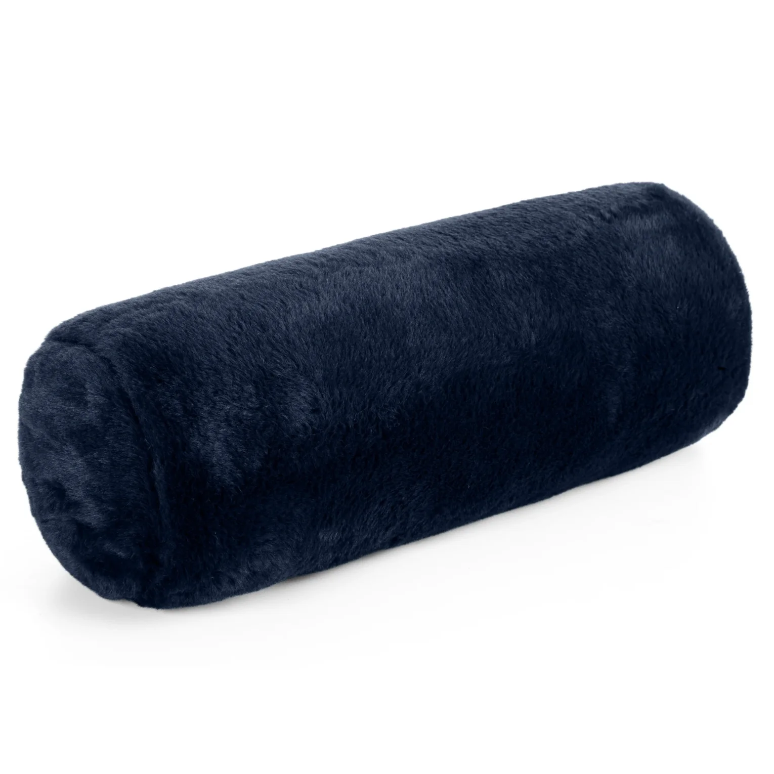 Poduszka wałek 15x45 cm granatowa z miękkiej futrzanej tkaniny  NINA Eurofirany