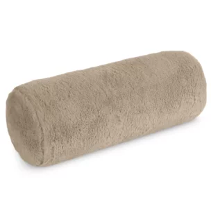 Poduszka wałek 15x45 cm jasnobeżowa z miękkiej futrzanej tkaniny  NINA Eurofirany