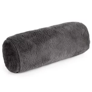 Poduszka wałek 15x45 cm stalowa z miękkiej futrzanej tkaniny  NINA Eurofirany