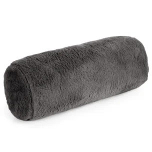 Poduszka wałek 15x45 cm stalowa z miękkiej futrzanej tkaniny  NINA Eurofirany