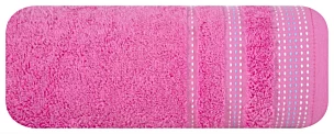 Ręcznik kąpielowy 50x90 cm bawełniany kolor różowy z ozdobnym stębnowaniem 500 g/m2 POLA Eurofirany