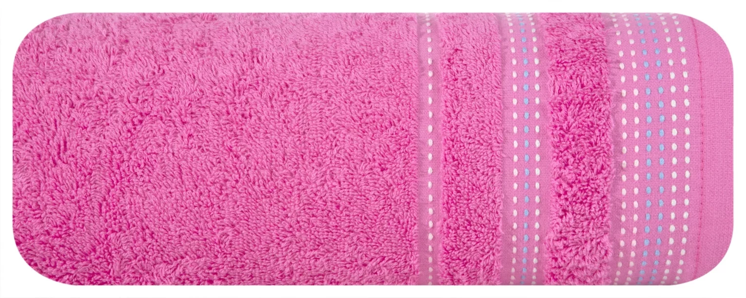 Ręcznik kąpielowy 70x140 cm bawełniany kolor różowy z ozdobnym stębnowaniem 500 g/m2 POLA Eurofirany