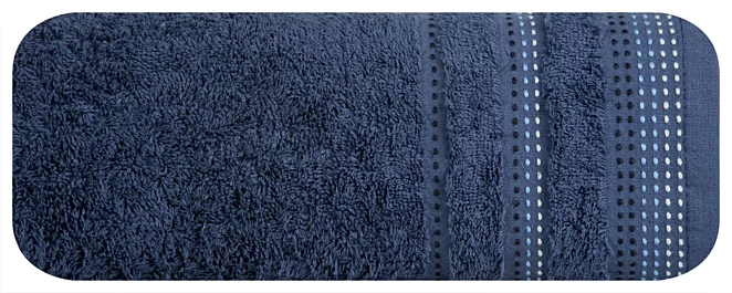 Ręcznik do rąk 30x50 cm bawełniany kolor granatowy z ozdobnym stebnowaniem 500 g/m2 POLA Eurofirany