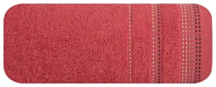 Ręcznik do rąk 30x50 cm bawełniany kolor czerwony z ozdobnym stębnowaniem 500 g/m2 POLA Eurofirany