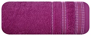 Ręcznik kąpielowy 50x90 cm bawełniany kolor fioletowy z ozdobnym stębnowaniem 500 g/m2 POLA Eurofirany