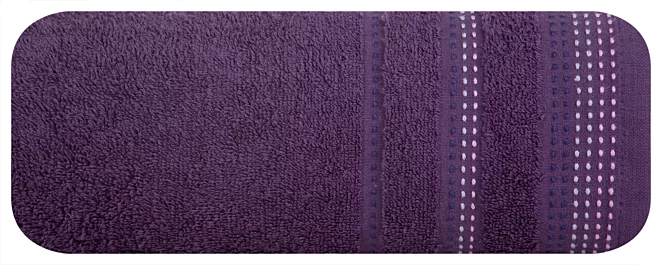 Ręcznik kąpielowy 50x90 cm bawełniany kolor fioletowy z ozdobnym stębnowaniem 500 g/m2 POLA Eurofirany